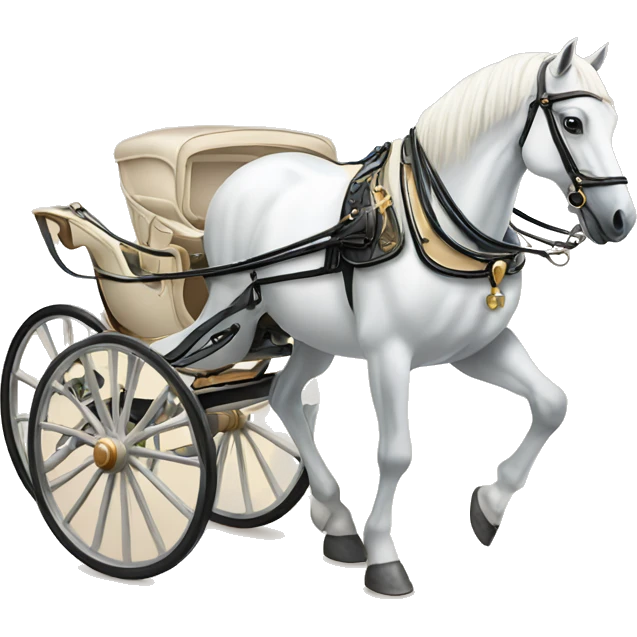 White horse with fancy carriage  emoji
