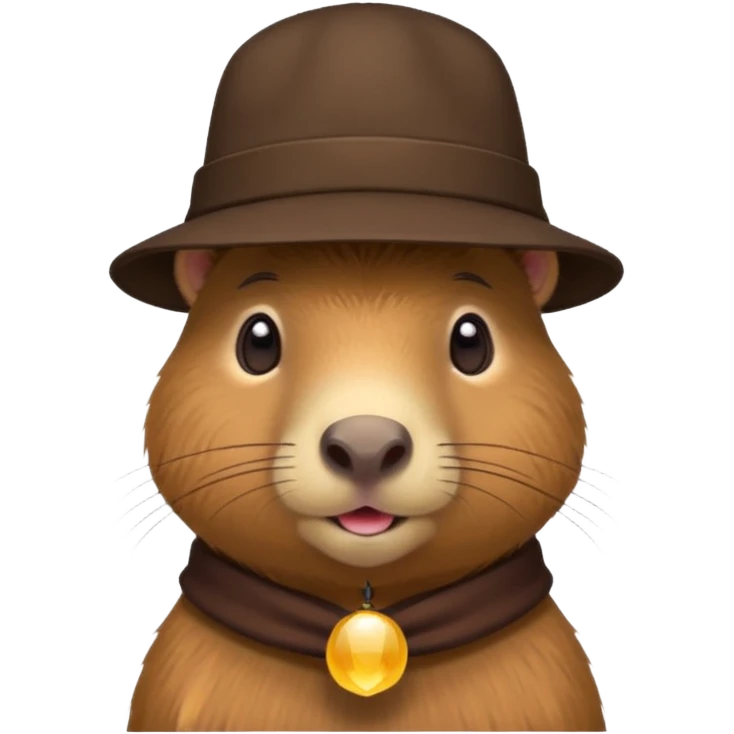 A capybara with a hat emoji