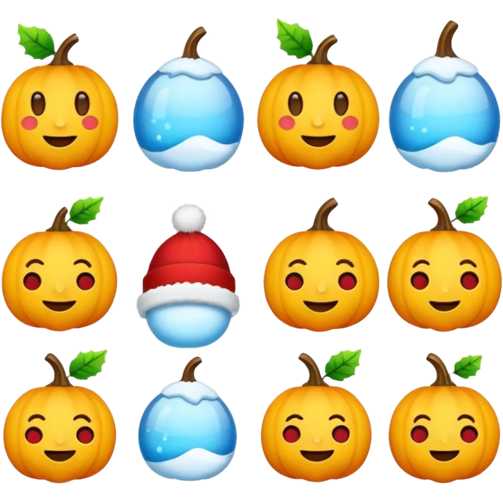 some fall emojis and winter emojis emoji