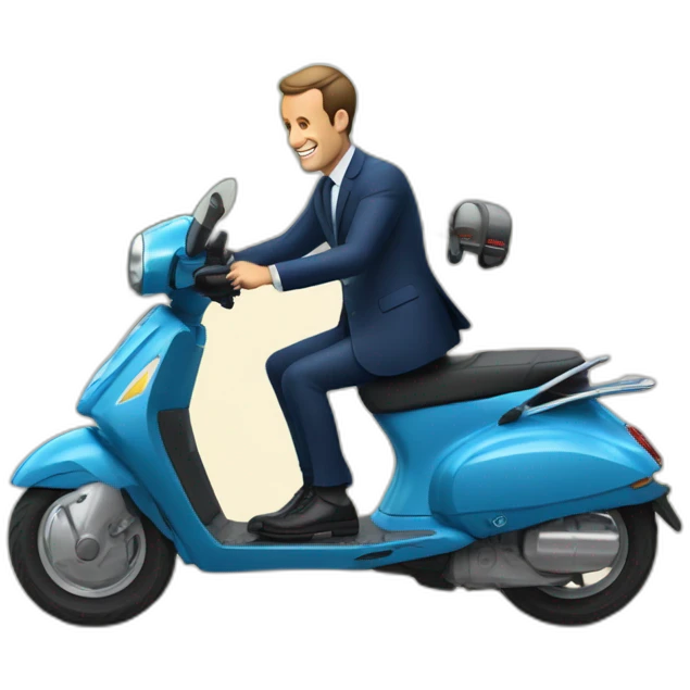 Macron sur un scooter Macron sur un scooter en train de cabrer je suis en train de créer des emoji emoji