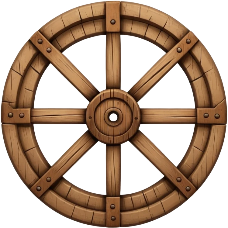 Wheel – Simple wooden cartwheel, ancient design emoji