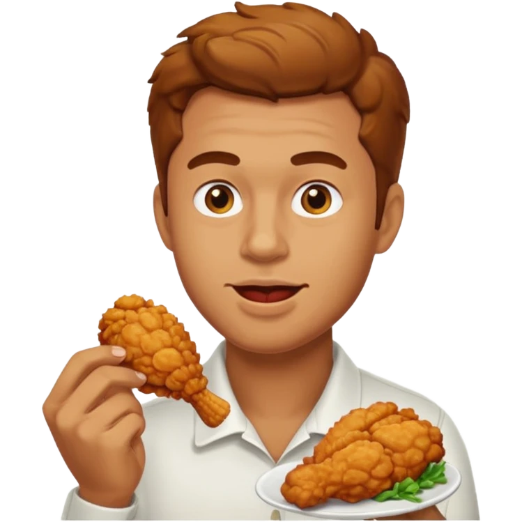 man eating chicken emoji