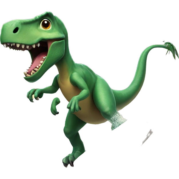 Dinosaur surfing emoji