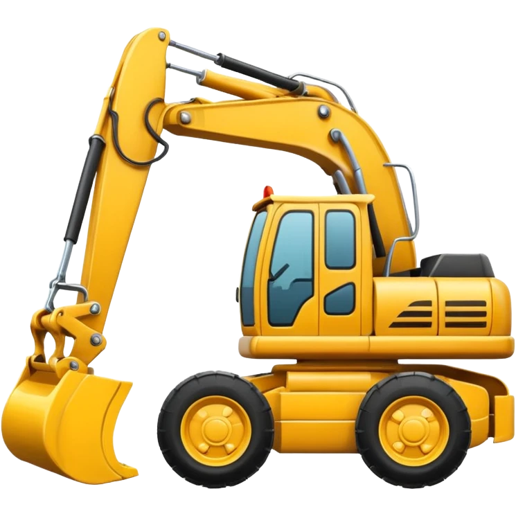 A realistic looking but cartoon excavator emoji