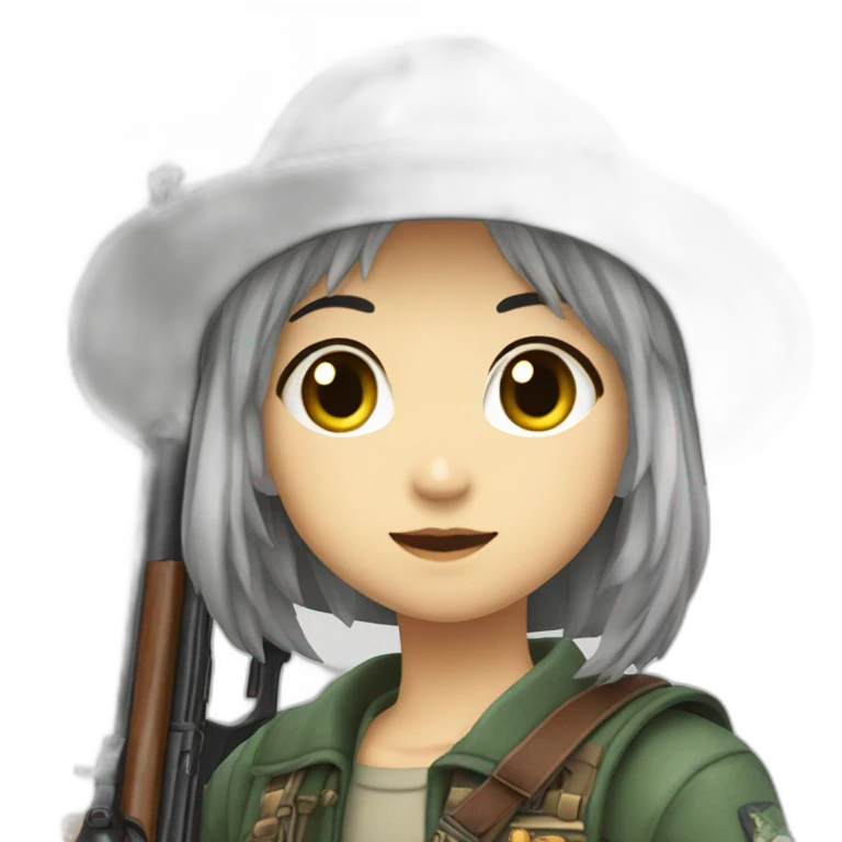 Marin Kitagawa con un rifle emoji