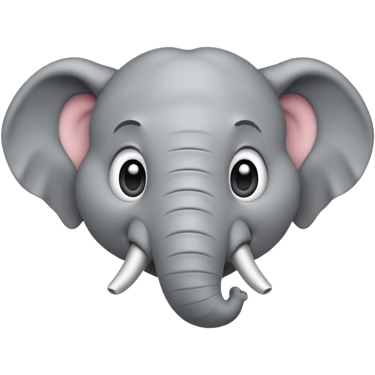 cinematic-comical-elephant-portrait-emoji,-head-tilted-dramatically-with-an-exaggeratedly-amused-expression,-featuring-a-striking-gray-hide-with-whimsical-wrinkles-and-wide,-expressive-eyes-full-of-playful-disbelief,-simplified, zoomed out to show shoulders emoji
