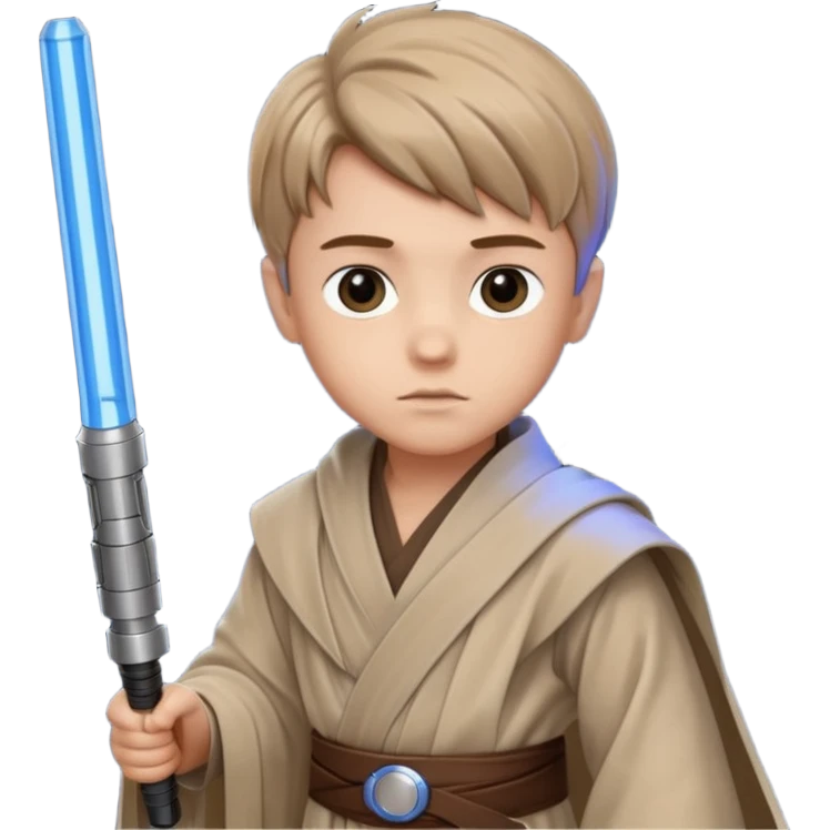 star wars youngling jedi little boy with blue lightsaber emoji