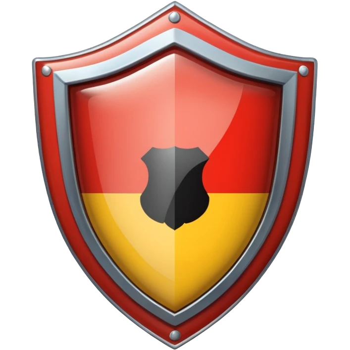 glossy shield with the German flag emoji