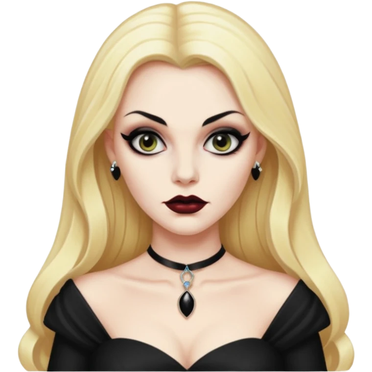 Vampira with long blonde hair emoji