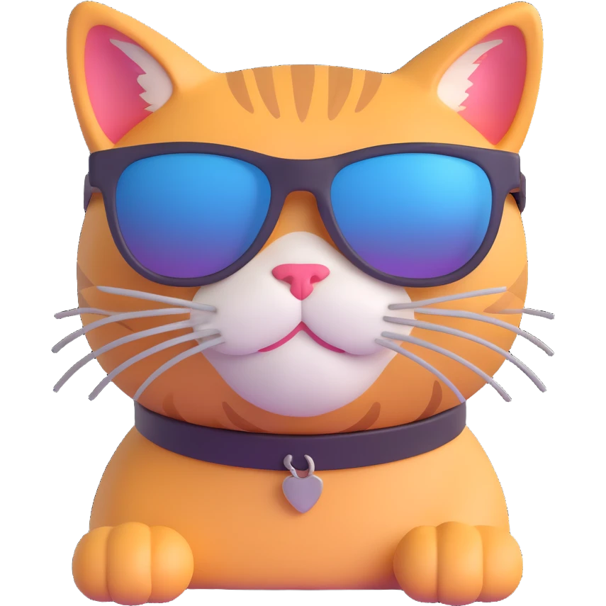 Cat wearing sunglasses emoji