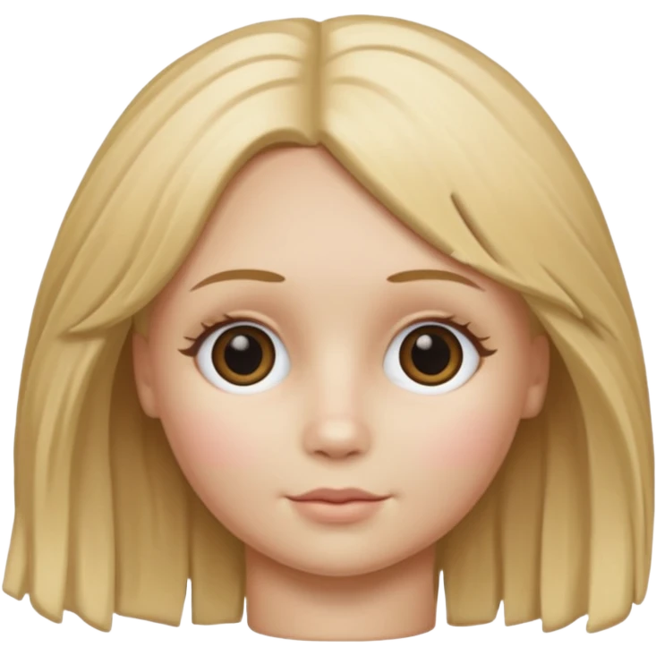 rag doll with button eyes blond hair emoji