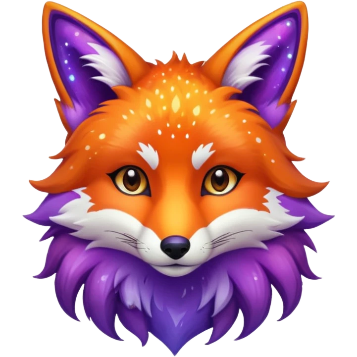 a galaxy print fox emoji