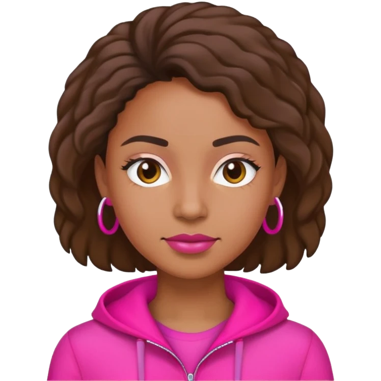 A mixed person who’s a baddie wearing all hot pink clothing  emoji