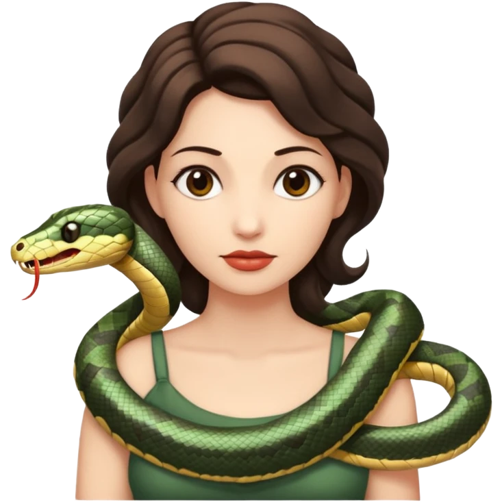 woman with snake on shoulders emoji