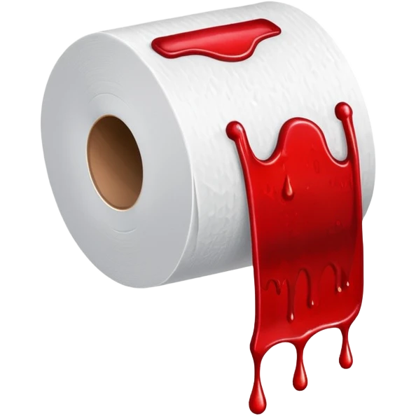 toilet paper with dripping blood emoji
