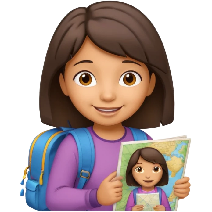 dora the explorer with boots and map emoji emoji