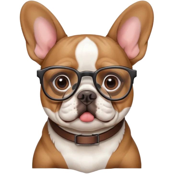 french bulldog wearing glasses  emoji