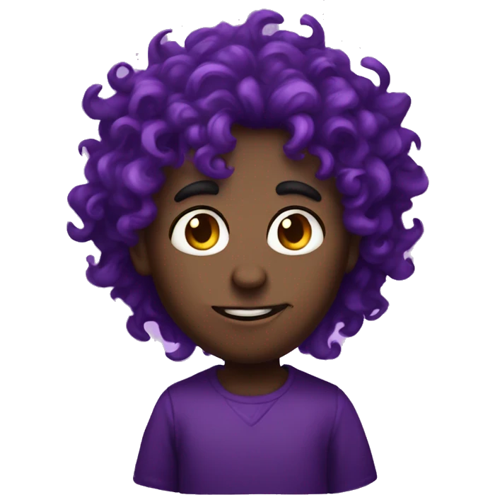 Male Demon purple in love with curly hair emoji