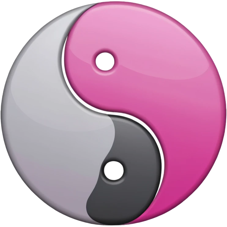 Yin Yang grey and light magenta  emoji