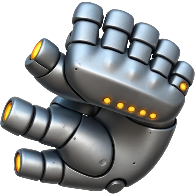 bulky robot fist, knuckles and back of hand visible emoji