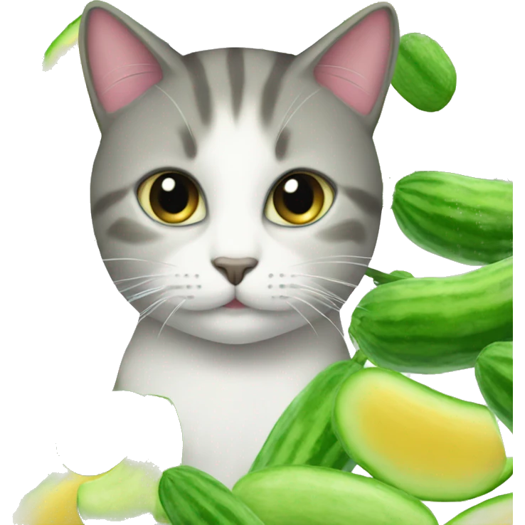 cat with cucumbers  emoji