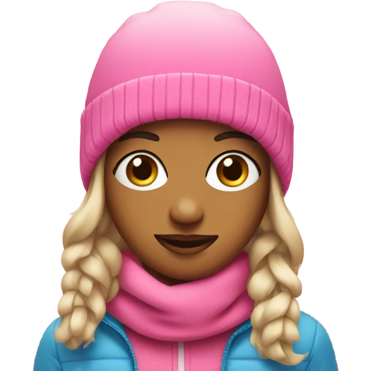 Girl in a pink ski mask emoji