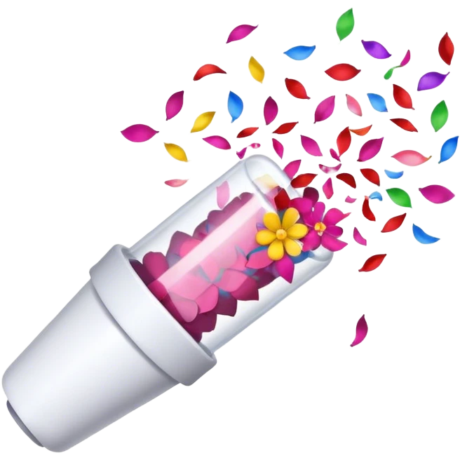 confetti popper with petals emoji