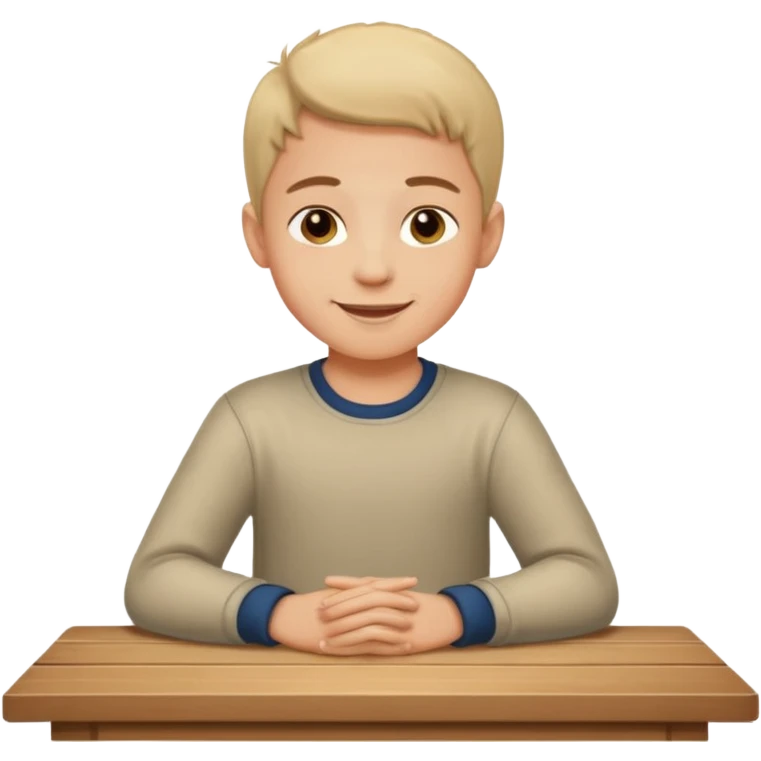 niño montado en una mesa encima de ella emoji