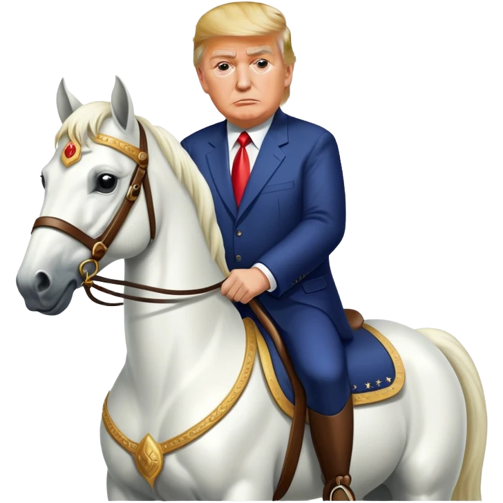 Trump on a white horse. emoji