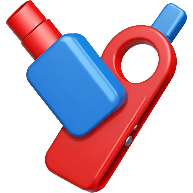 whistle in blue (#00A3E0) and red (#F9423A)  emoji