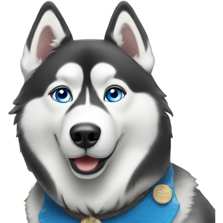 Blue eyed husky in Thailand  emoji