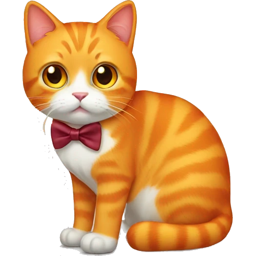 Orange cat with a bowtie emoji
