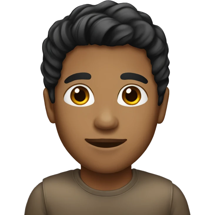 light brown skin , black hair emoji