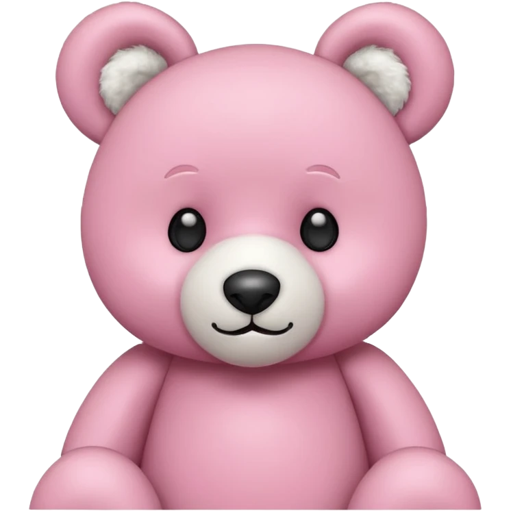 pink teddy bear tilted its head with its ears perked up emoji