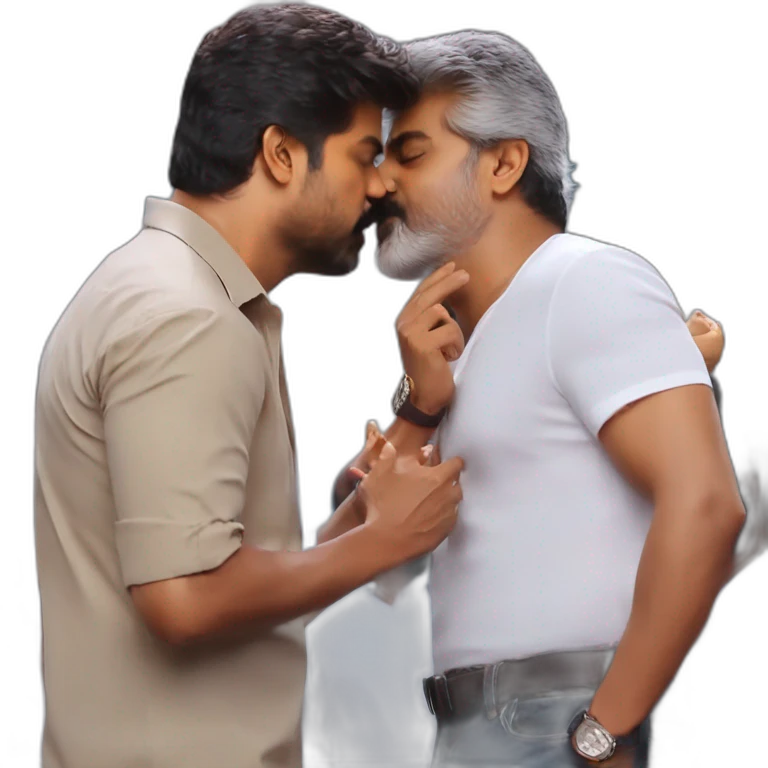 thalapathy vijay kissing thala ajith emoji