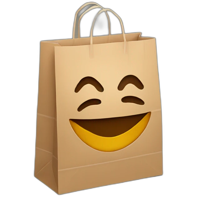Organe paper shopping bag emoji