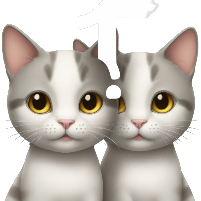 two cats holding up the number thirteen emoji