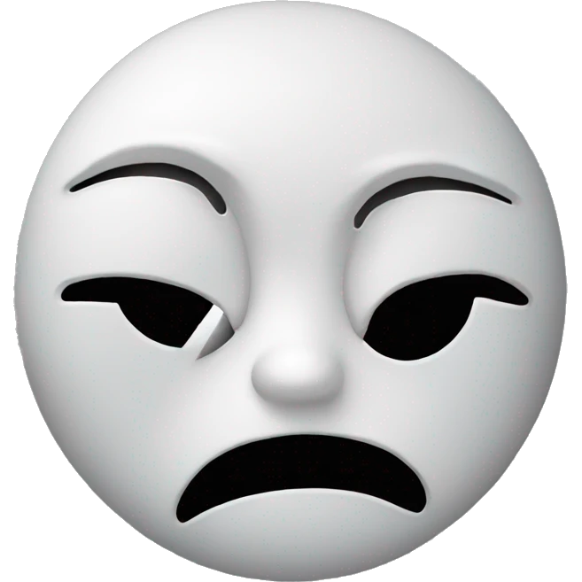 sad face with happy mask emoji