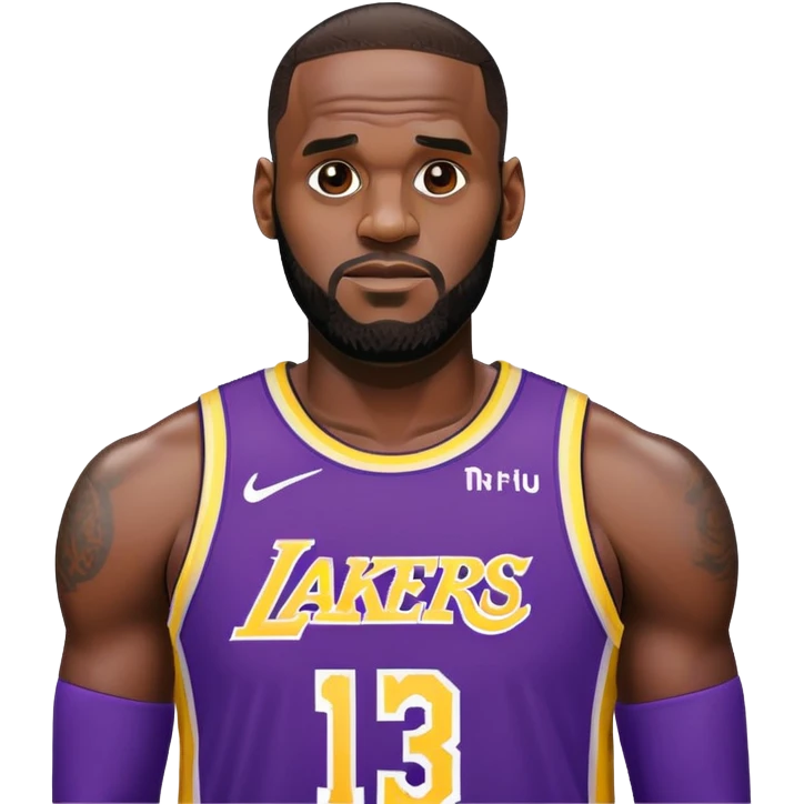LeBron James wearing Lakers jersey emoji