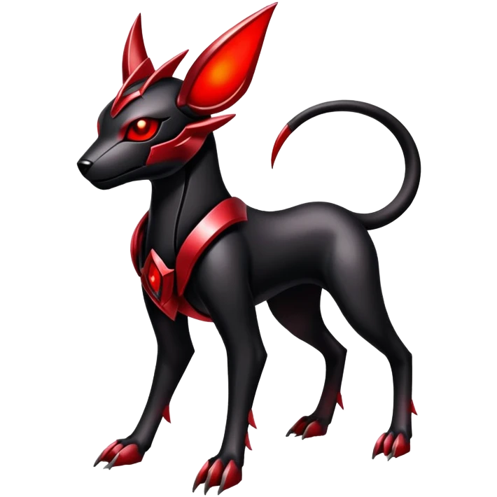 Shiny Gothic Exotic Futuristic Houndoom-Genesect-Torracat-Pokémon-Fakémon-hybrid-creature emoji