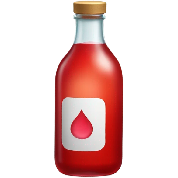 a transparent bottle with a red liquid inside emoji