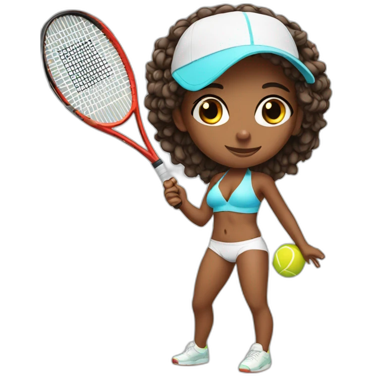 cute tennis player wearing a bikini emoji