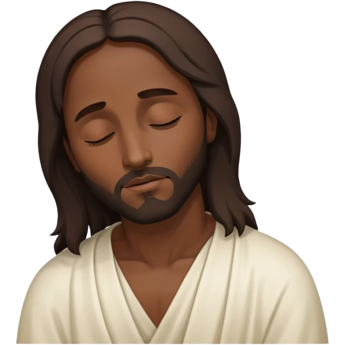 Dark skin Jesus eyes closed death emoji