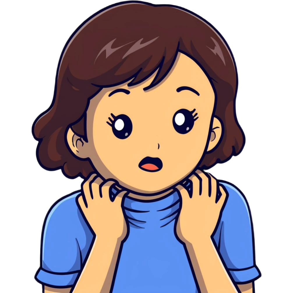 brunette girl choking emoji