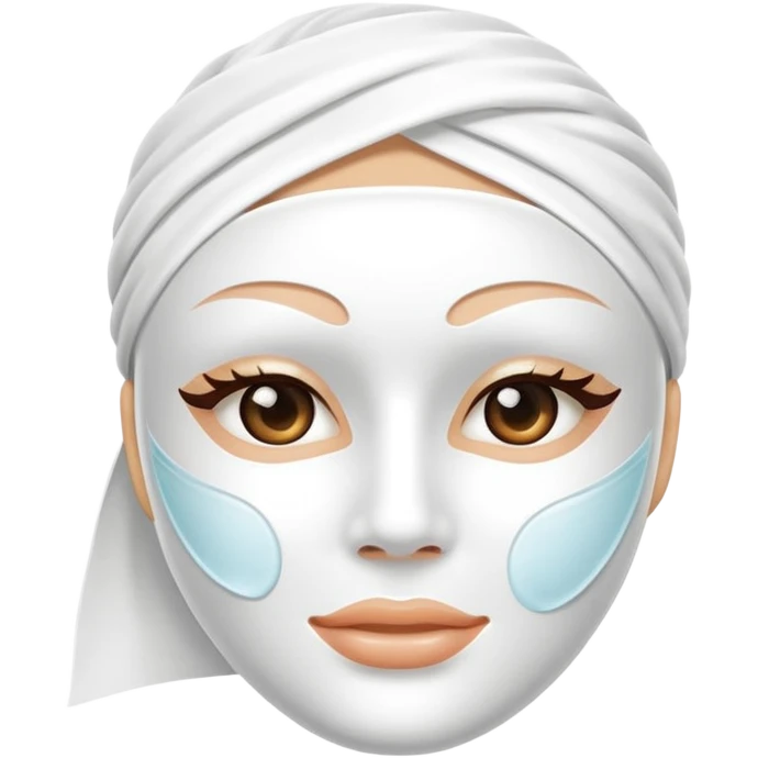 a white skincare beauty mask pack for face, without real person's face emoji