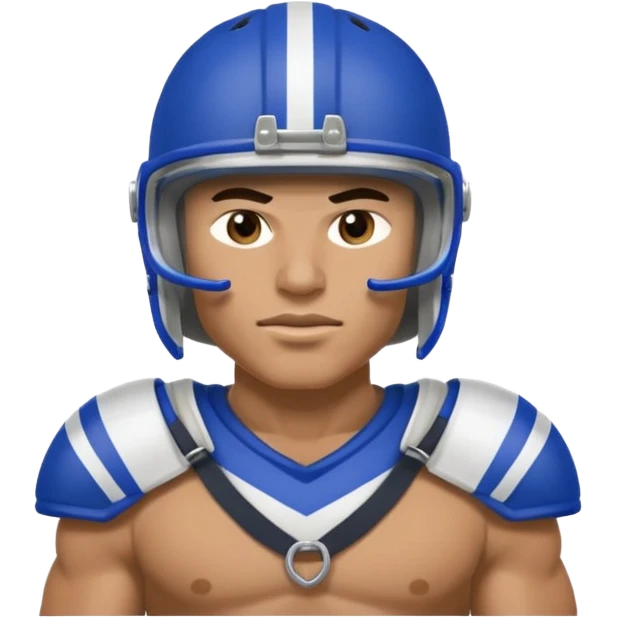 royal blue and white spartan football player emoji