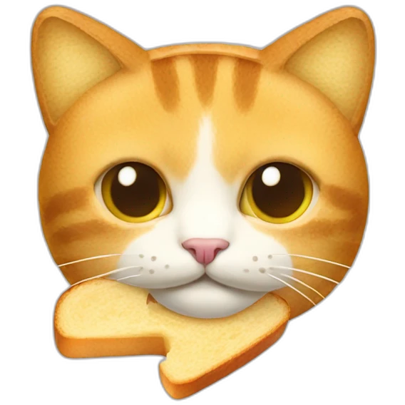 cat with a buttered toast securely tied to its back emoji