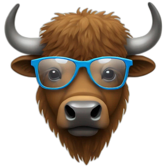 Un bison avec des lunettes emoji