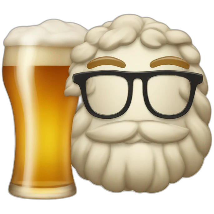 Beer with glasses emoji