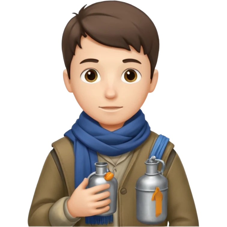 Boy + scarf + canteen emoji